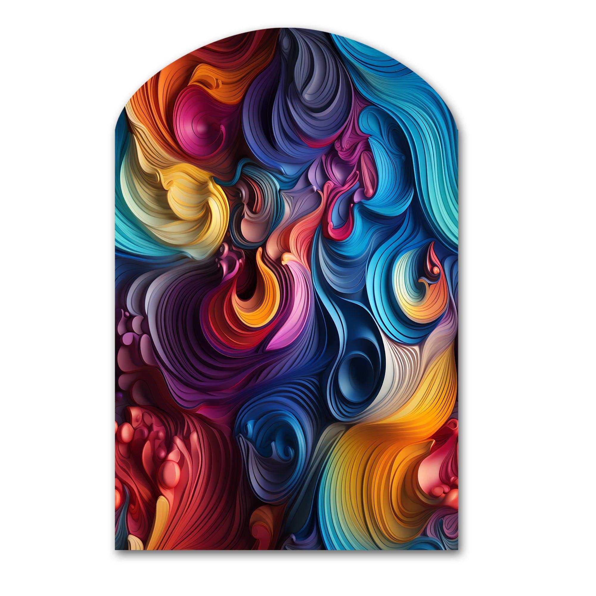 Popart Psychedelic Swirls - Asymmetric Metal Wall Art