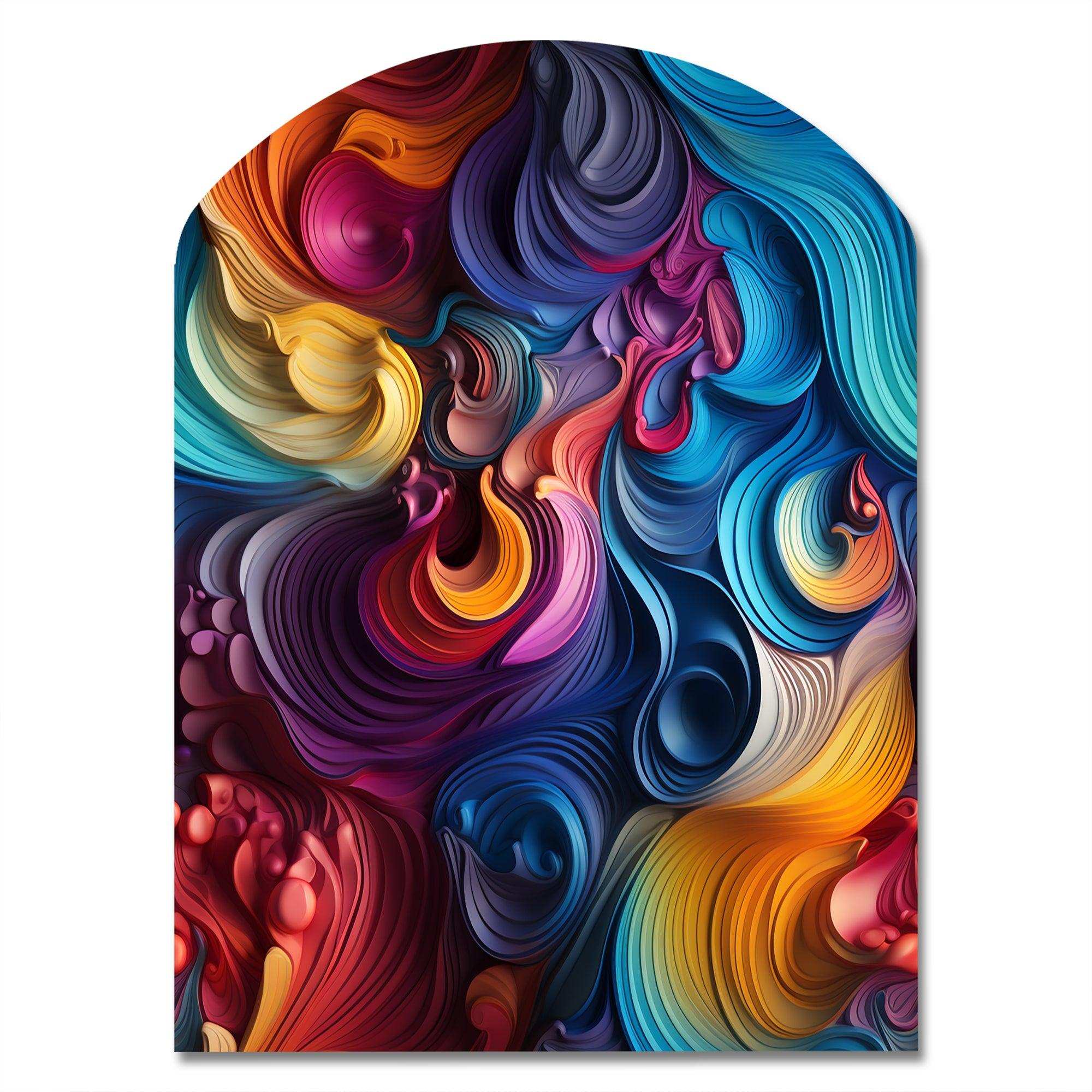 Popart Psychedelic Swirls - Asymmetric Metal Wall Art