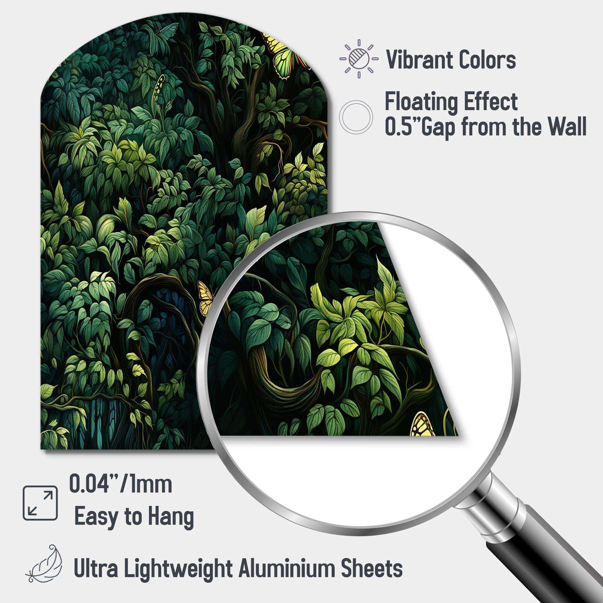 Emerald Canopy Forest - Asymmetric Metal Wall Art