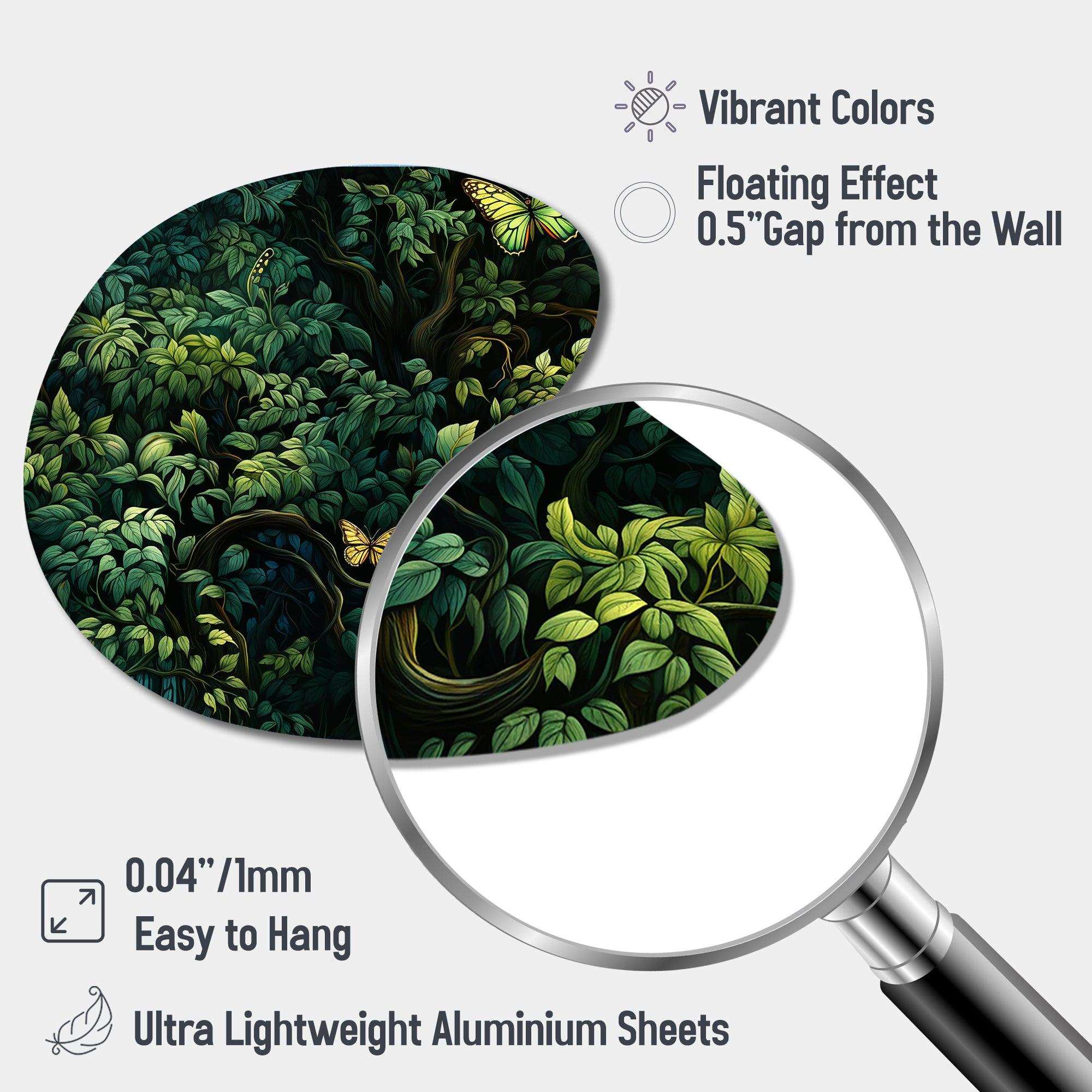 Emerald Canopy Forest - Asymmetric Metal Wall Art