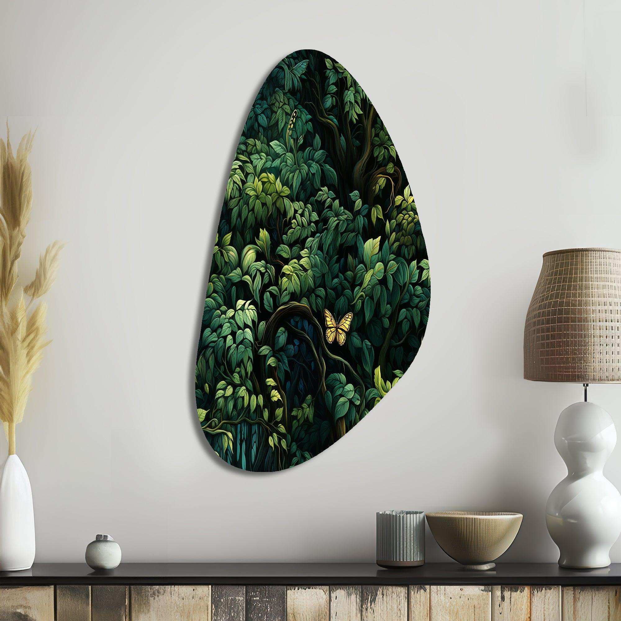 Emerald Canopy Forest - Asymmetric Metal Wall Art