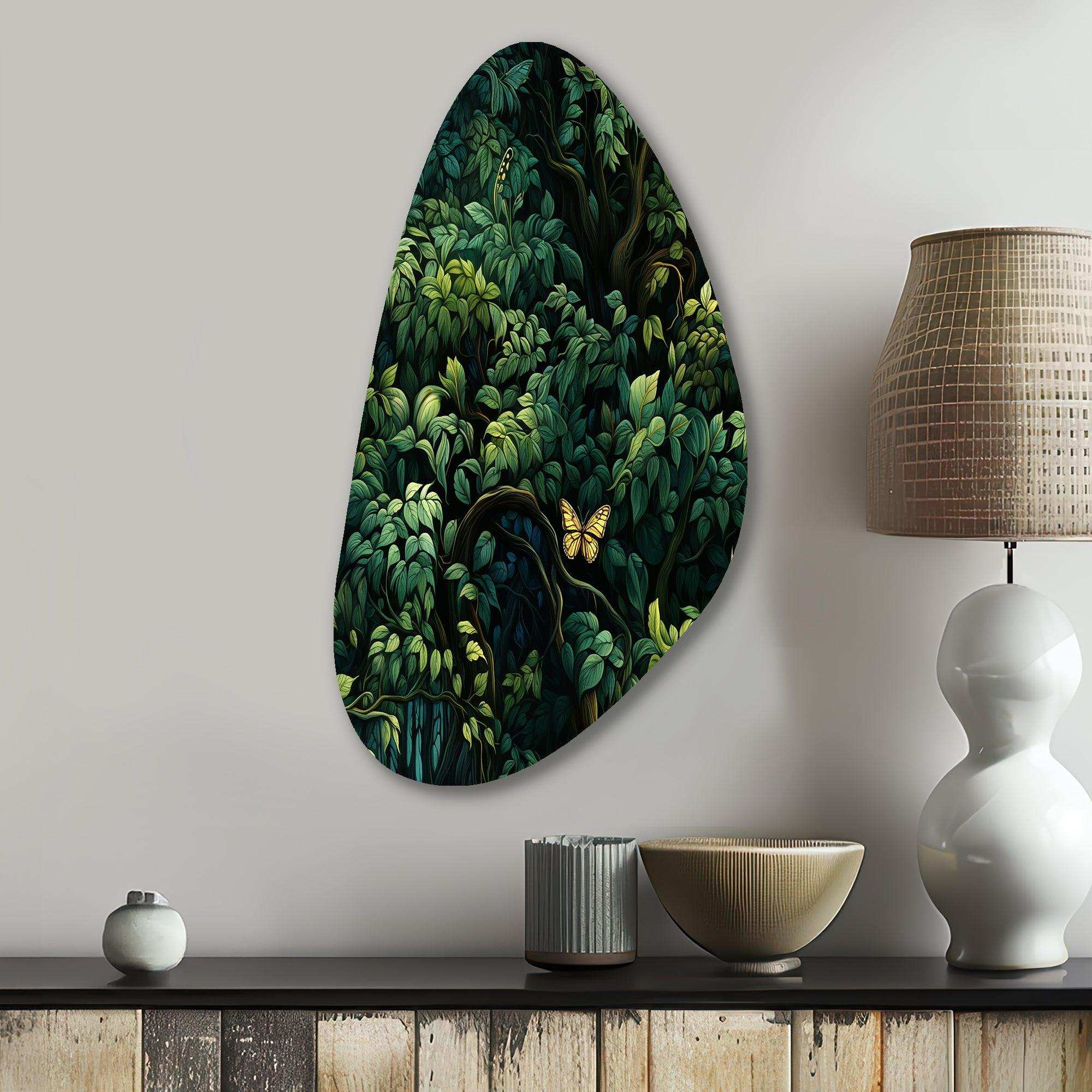 Emerald Canopy Forest - Asymmetric Metal Wall Art
