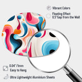 Pink And Blue Popart Trendy Patterns - Asymmetric Metal Wall Art