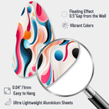 Pink And Blue Popart Trendy Patterns - Asymmetric Metal Wall Art