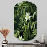 Bamboo Elegance Tropical Pattern - Asymmetric Metal Wall Art