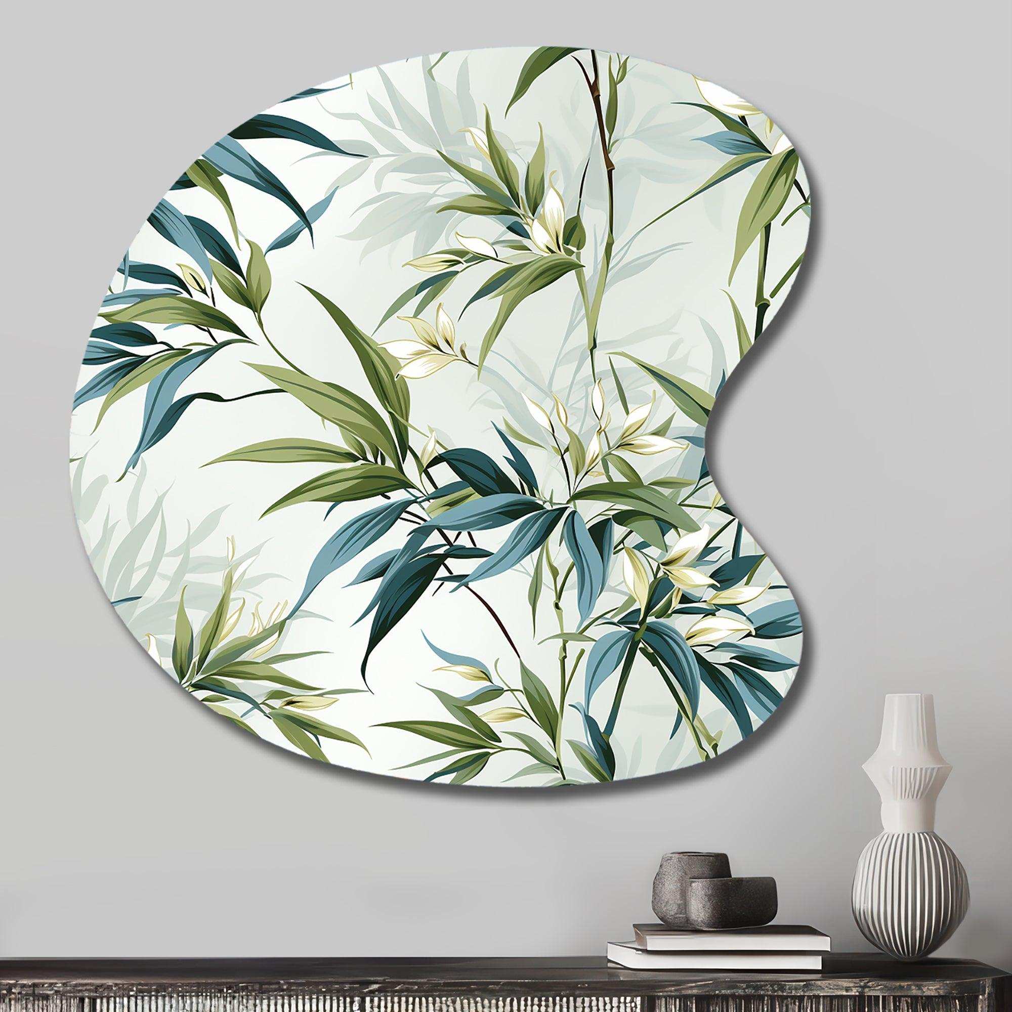 Tropical Zen Bamboo - Asymmetric Metal Wall Art