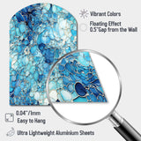 Ocean Blue Mosaic Turquoise - Asymmetric Metal Wall Art