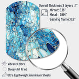 Ocean Blue Mosaic Turquoise - Asymmetric Metal Wall Art