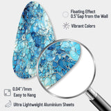 Ocean Blue Mosaic Turquoise - Asymmetric Metal Wall Art