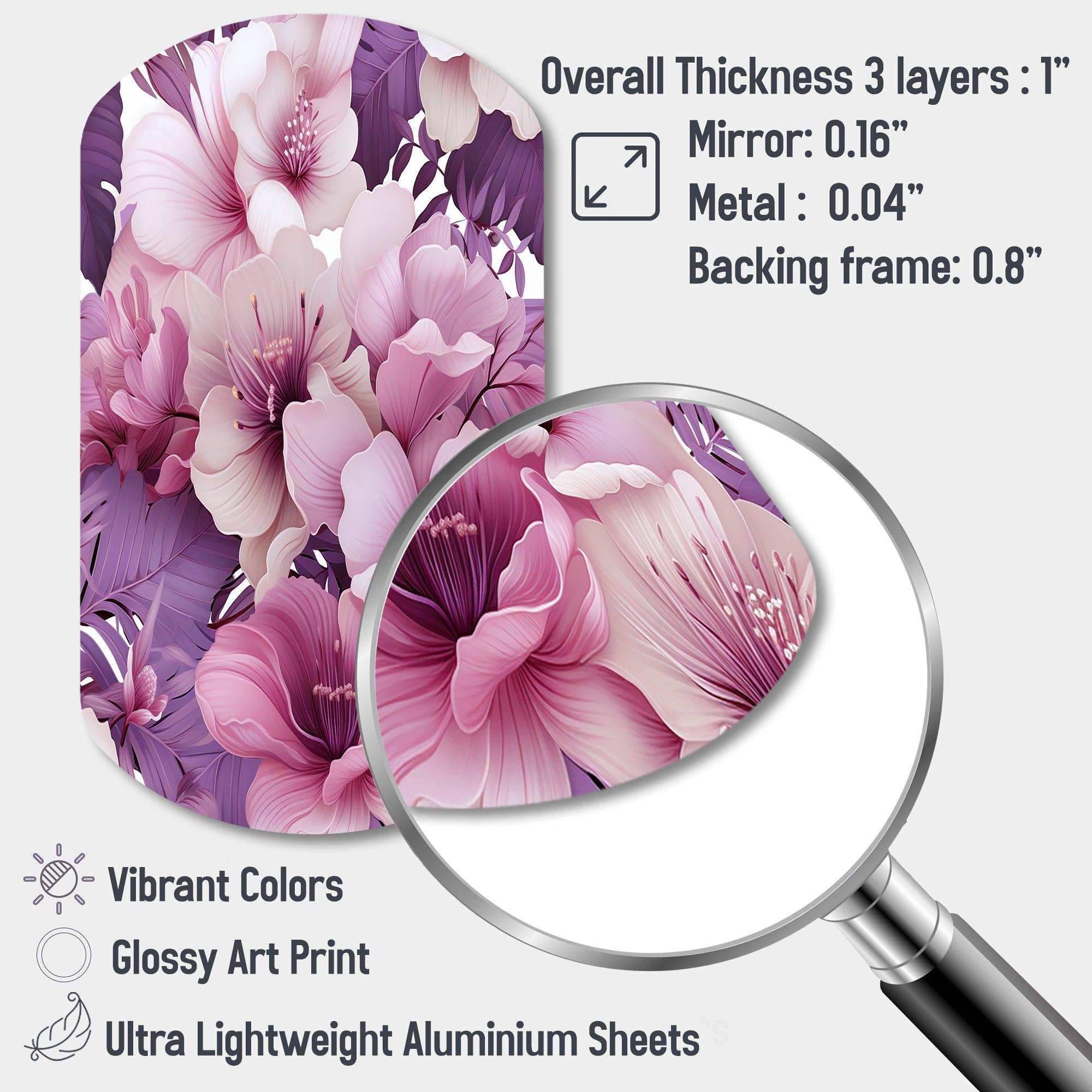 Orchid Dream Tropical Pattern - Asymmetric Metal Wall Art