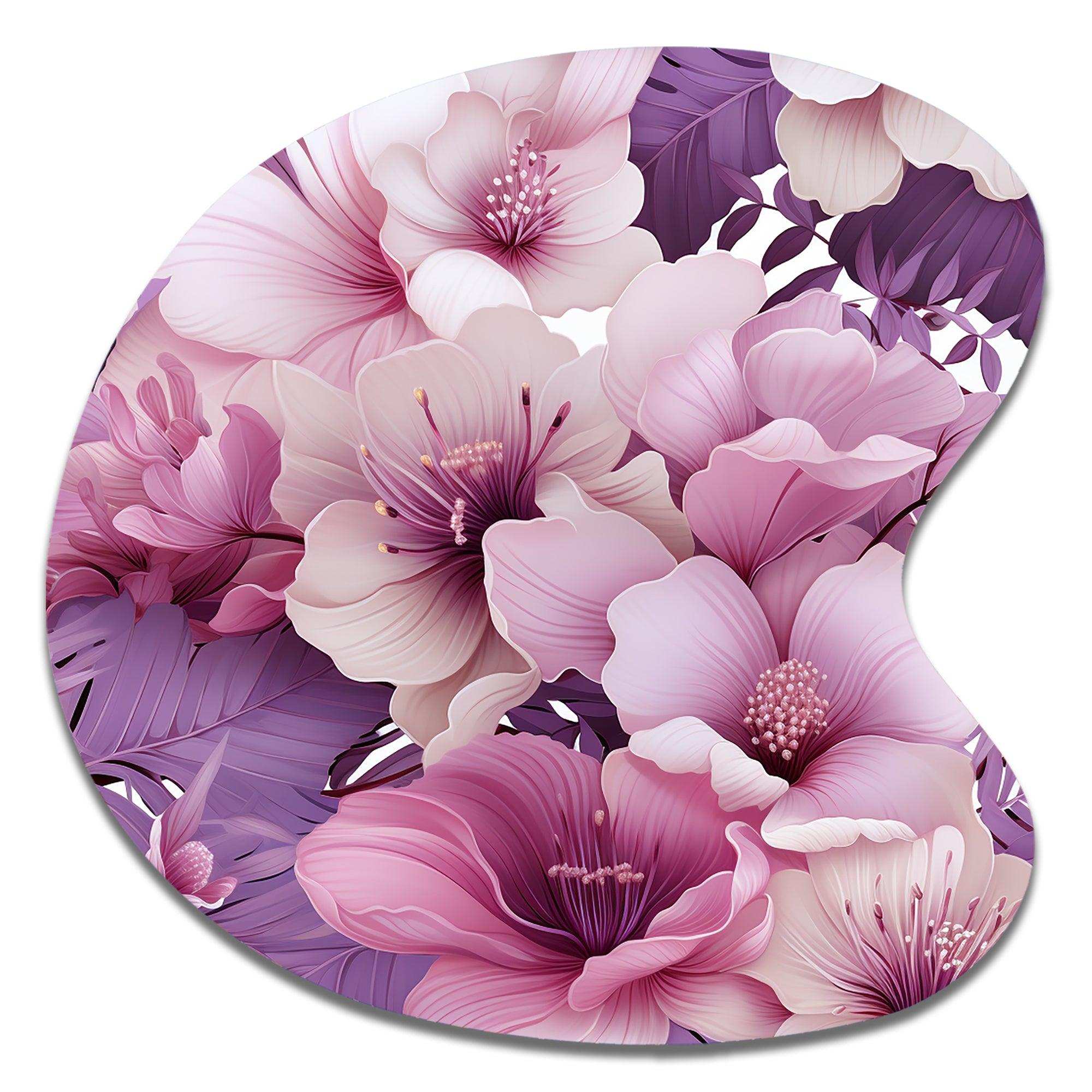 Orchid Dream Tropical Pattern - Asymmetric Metal Wall Art