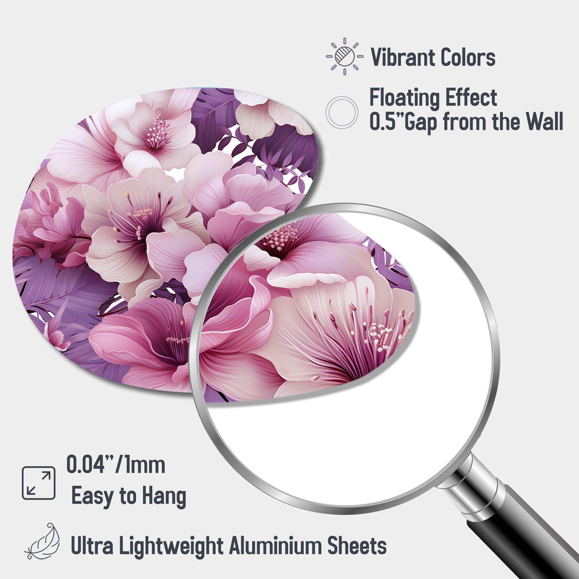 Orchid Dream Tropical Pattern - Asymmetric Metal Wall Art