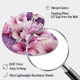 Orchid Dream Tropical Pattern - Asymmetric Metal Wall Art