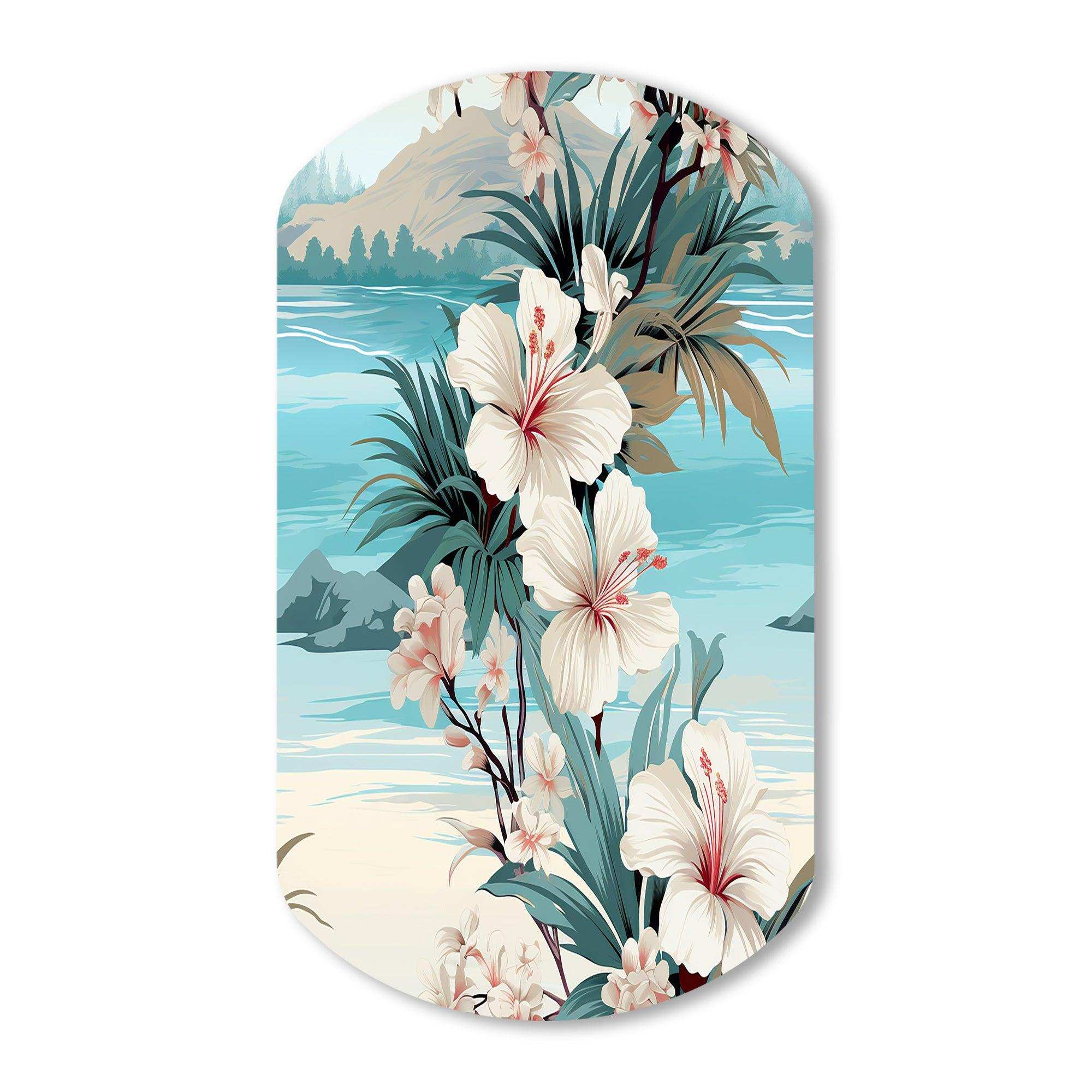 Seaside Reflections Tropical Pattern - Asymmetric Metal Wall Art