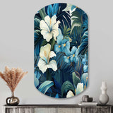 Twilight Oasis Tropical Pattern - Asymmetric Metal Wall Art