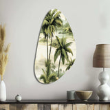 Vintage Palms Ii Tropical Pattern - Asymmetric Metal Wall Art
