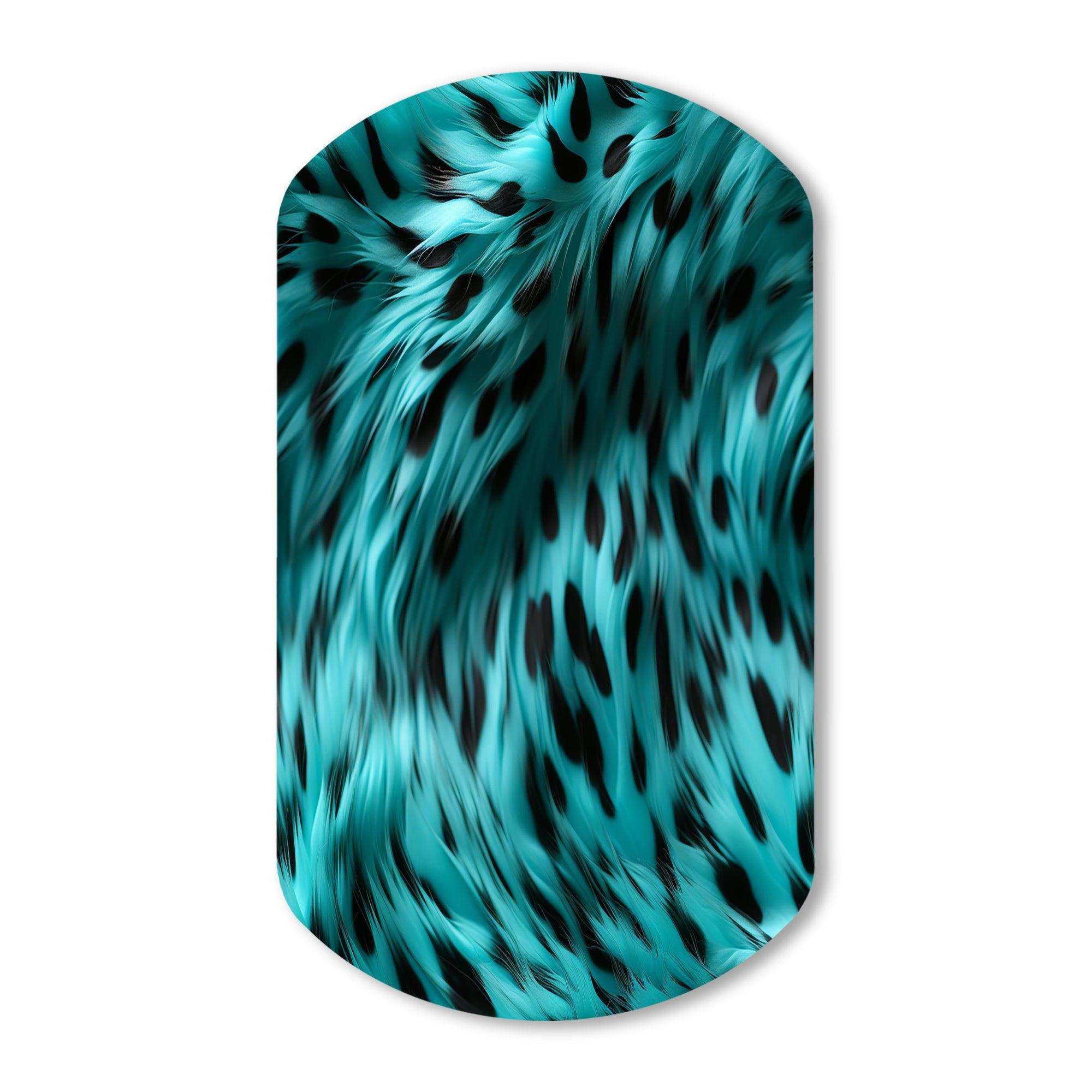 Turquoise And Black - Asymmetric Metal Wall Art