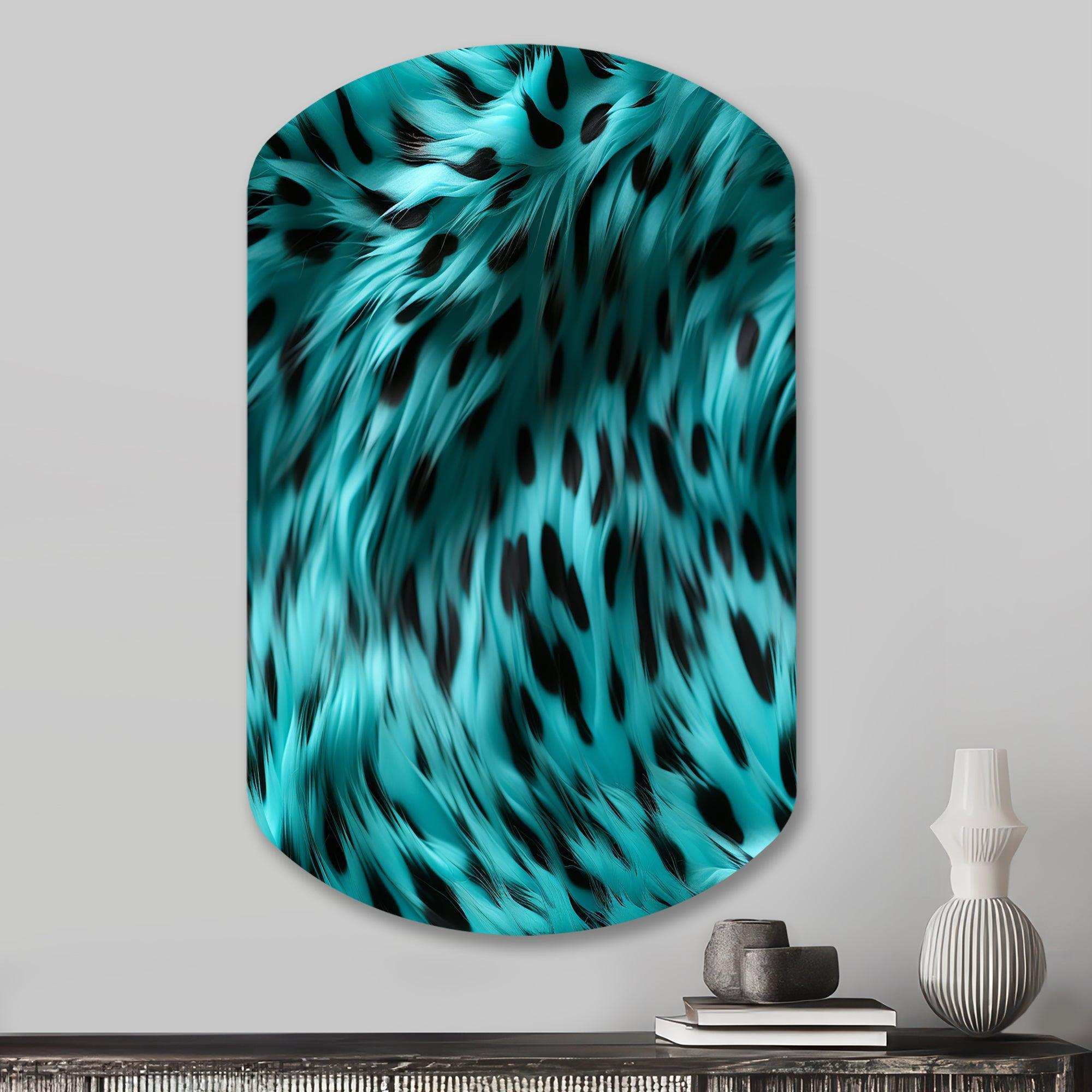 Turquoise And Black - Asymmetric Metal Wall Art