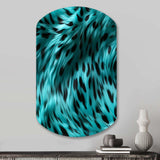 Turquoise And Black - Asymmetric Metal Wall Art