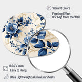 Cobalt Blue Cameo Trellis Victorian Pattern - Asymmetric Metal Wall Art