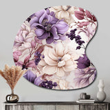 Ethereal Floral Delight Victorian Pattern - Asymmetric Metal Wall Art