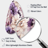 Ethereal Floral Delight Victorian Pattern - Asymmetric Metal Wall Art