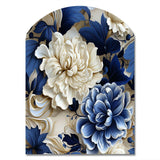 Victorian Cobalt Blue Foliage Victorian Pattern - Asymmetric Metal Wall Art