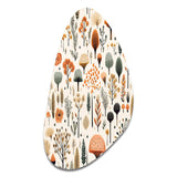 Orange And Grey Scerene Woodland Charm - Asymmetric Metal Wall Art