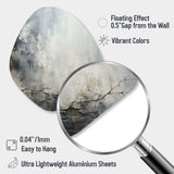 Grey and white stone river II - Asymmetric Metal Wall Art