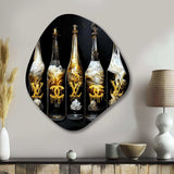 Fashion Designer Champagne Bottles - Asymmetric Metal Wall Art
