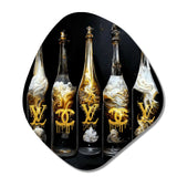 Fashion Designer Champagne Bottles - Asymmetric Metal Wall Art