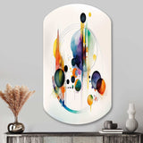 Multi-Color Watercolor Geometric Art I - Asymmetric Metal Wall Art