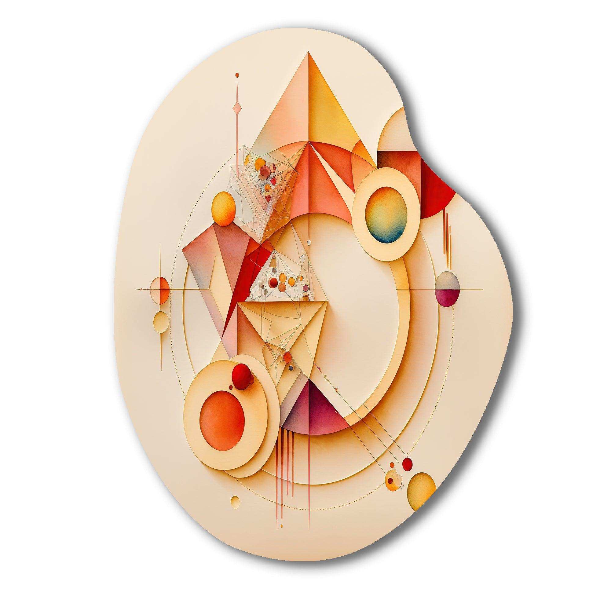 Orange And Yellow Geometric Abstract II - Asymmetric Metal Wall Art