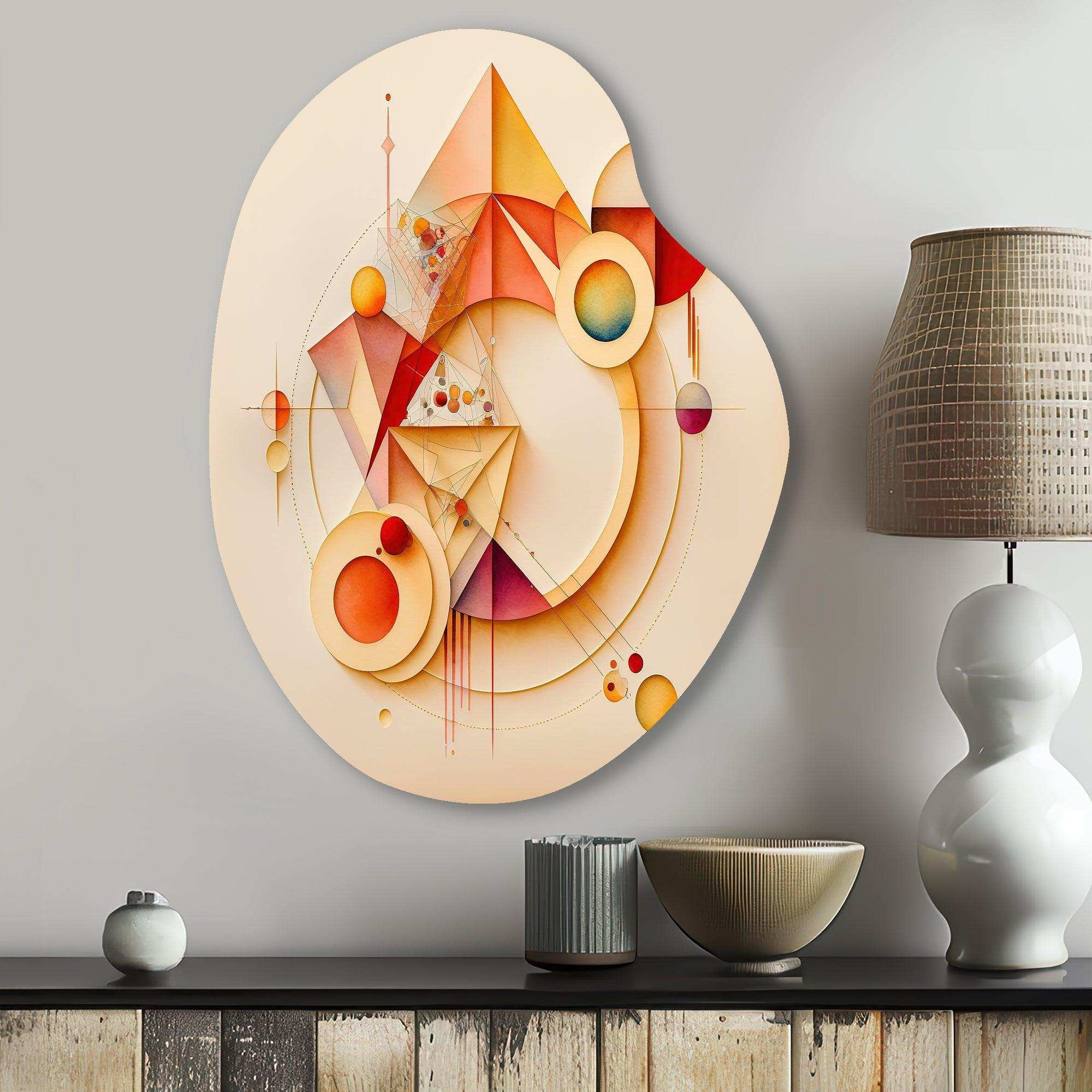 Orange And Yellow Geometric Abstract II - Asymmetric Metal Wall Art