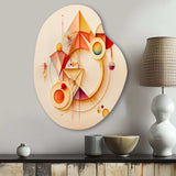 Orange And Yellow Geometric Abstract II - Asymmetric Metal Wall Art