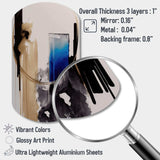 Blue Minimalist Abstract II - Asymmetric Metal Wall Art