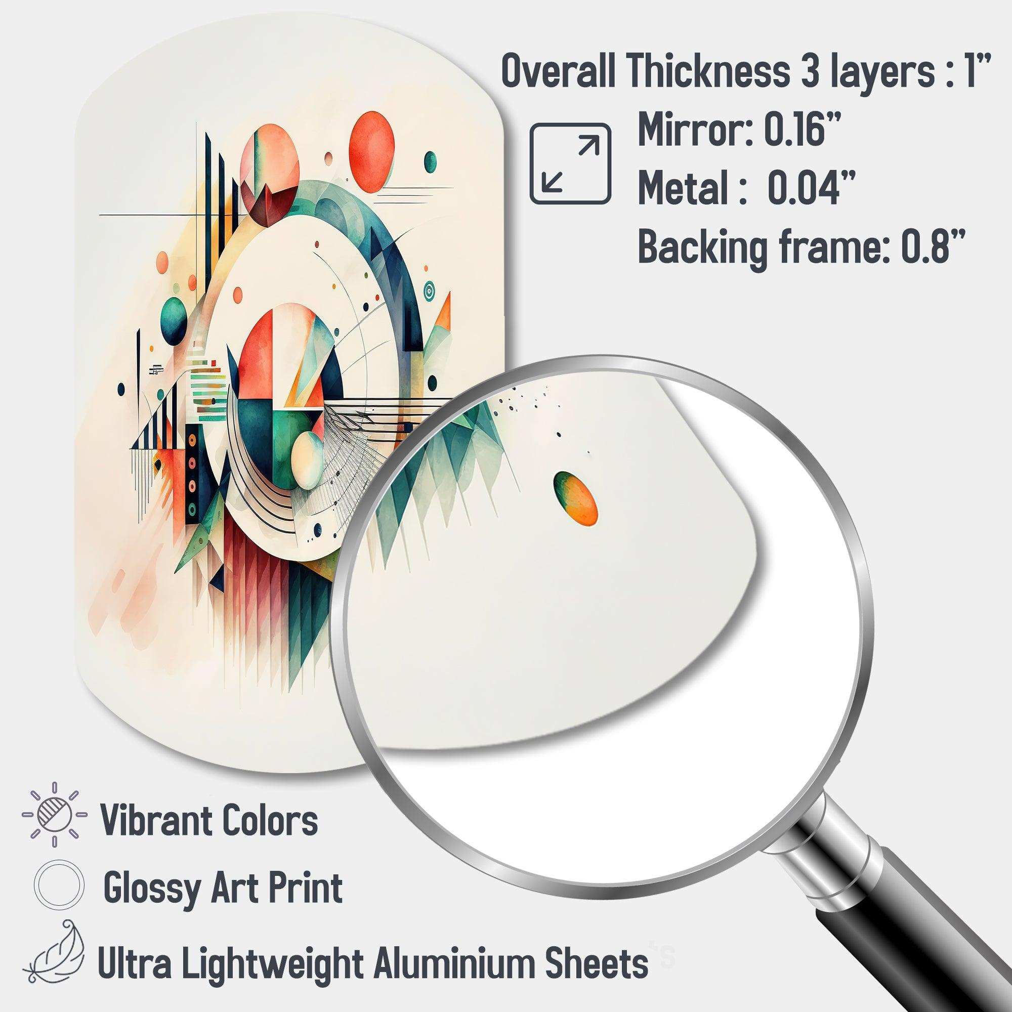 Multi-Color Geometric Art - Asymmetric Metal Wall Art