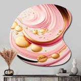 Pink And Gold Abstract Circles II - Asymmetric Metal Wall Art
