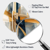 Modern Blue And Gold Abstract I - Asymmetric Metal Wall Art