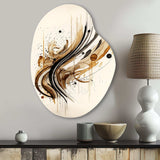 Brown And Black Movement I - Asymmetric Metal Wall Art