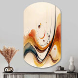 Burnt Orange Waves Abstract V - Asymmetric Metal Wall Art