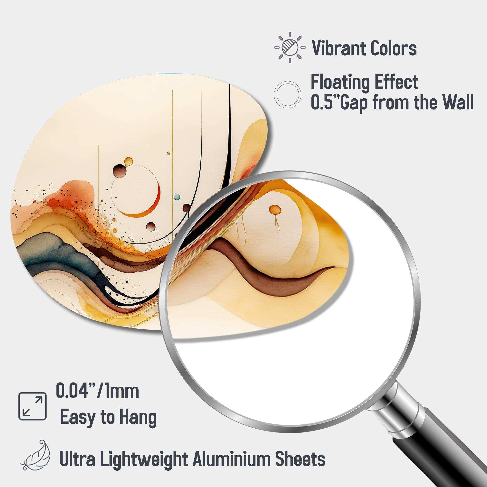 Burnt Orange Waves Abstract V - Asymmetric Metal Wall Art