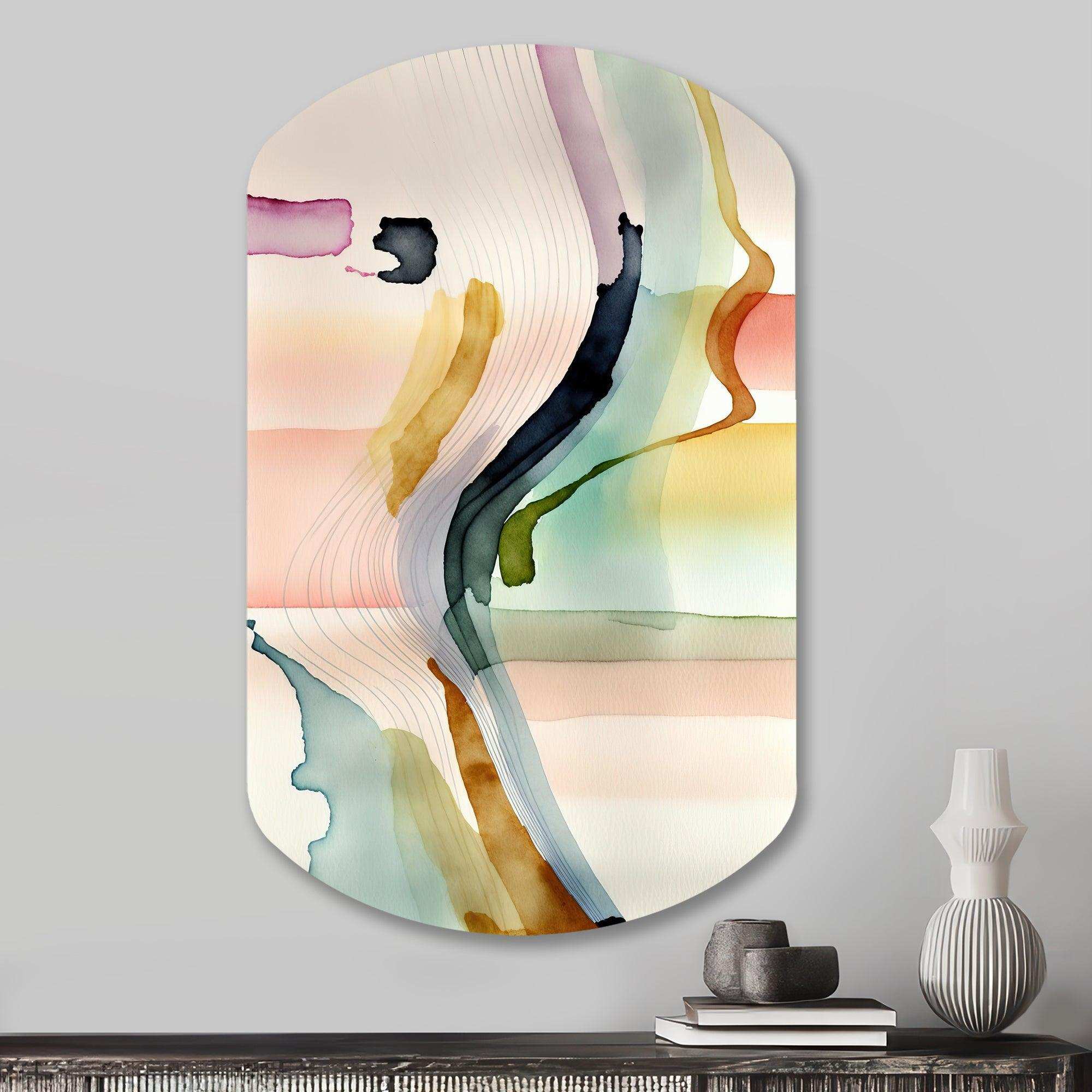 Multi-Color Abstract Waves III - Asymmetric Metal Wall Art