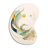 Green Abstract Swirl - Asymmetric Metal Wall Art