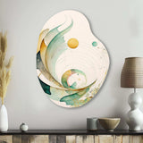 Green Abstract Swirl - Asymmetric Metal Wall Art