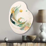 Green Abstract Swirl - Asymmetric Metal Wall Art