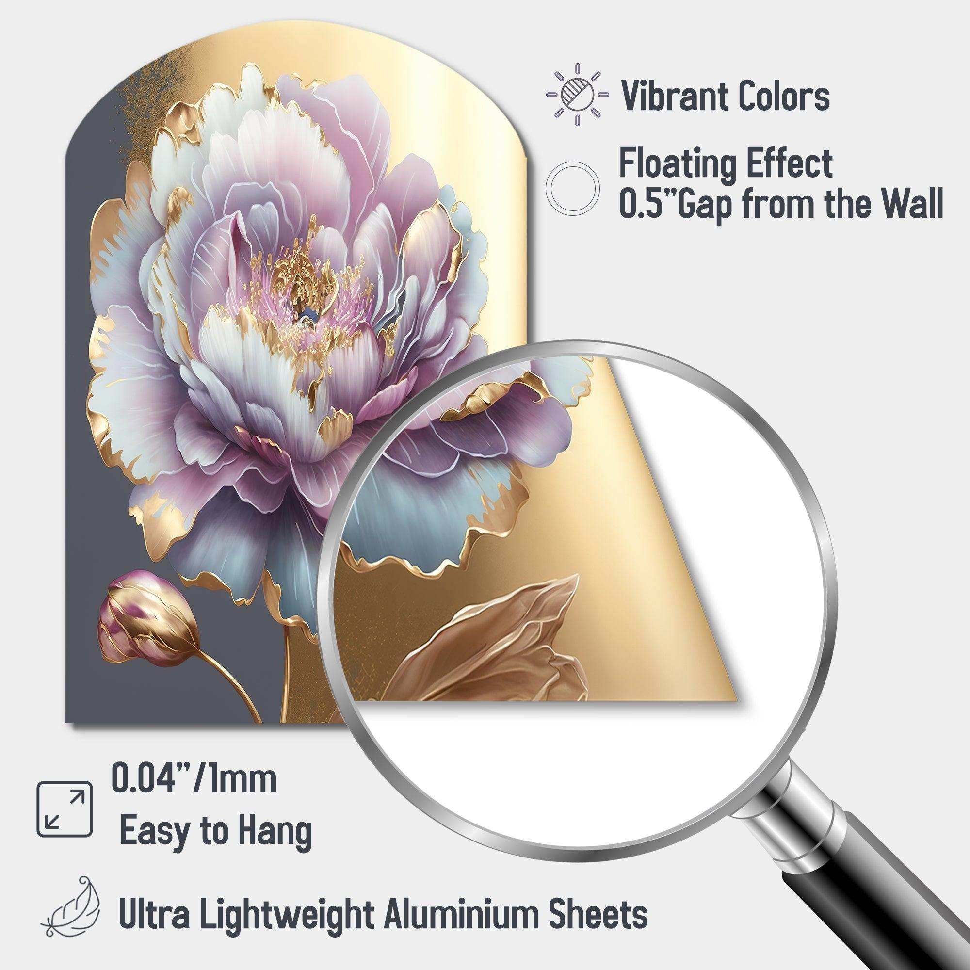 Purple Hue Single Flower I - Asymmetric Metal Wall Art