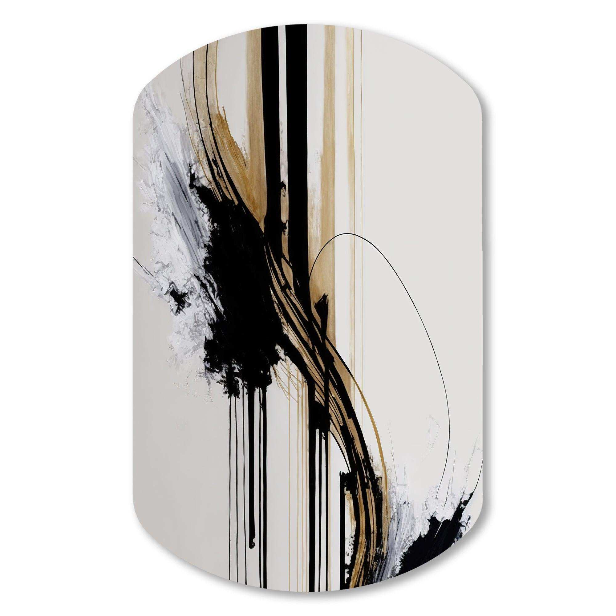 Golden Minimalist Abstract II - Asymmetric Metal Wall Art