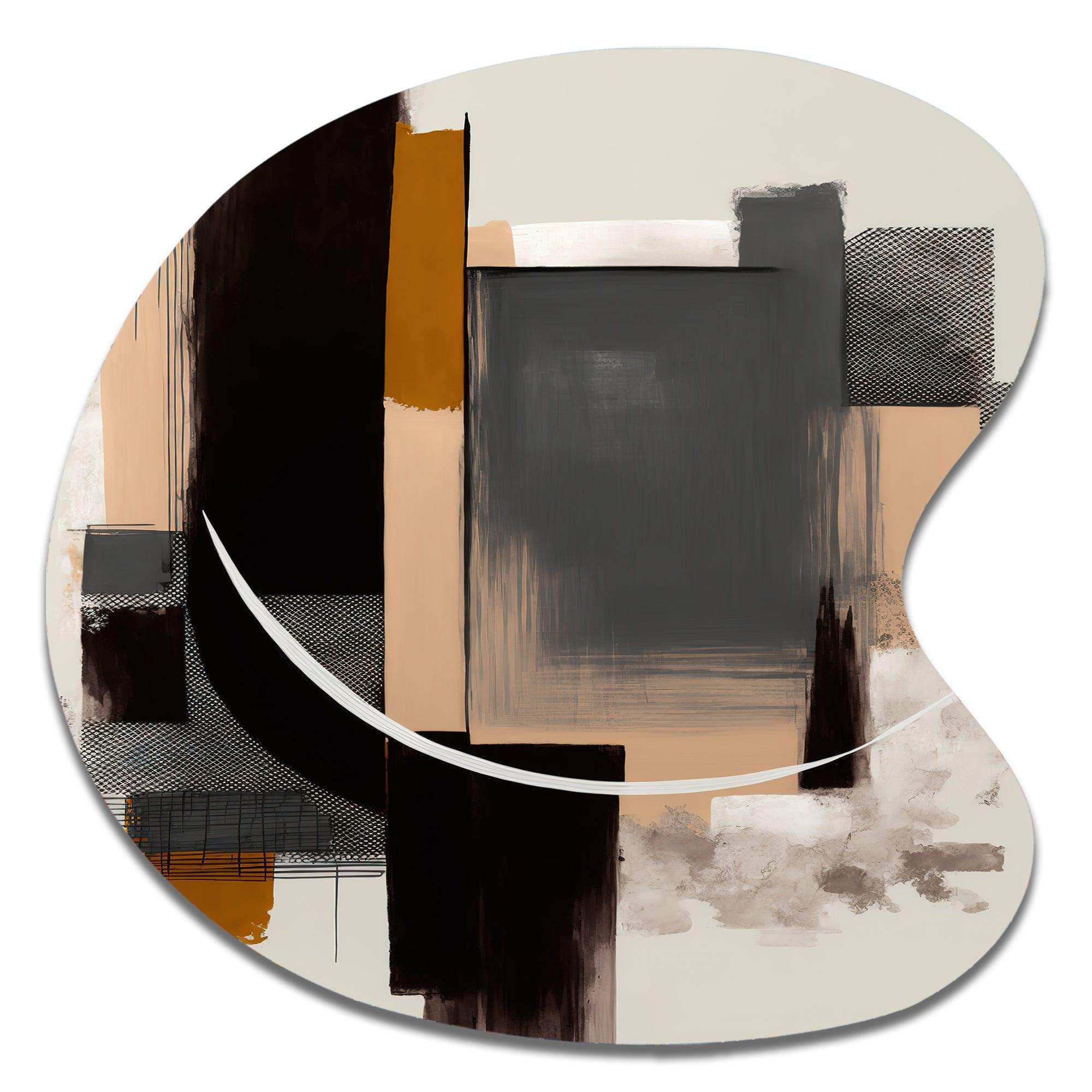 Warm Watercolor Abstract II - Asymmetric Metal Wall Art