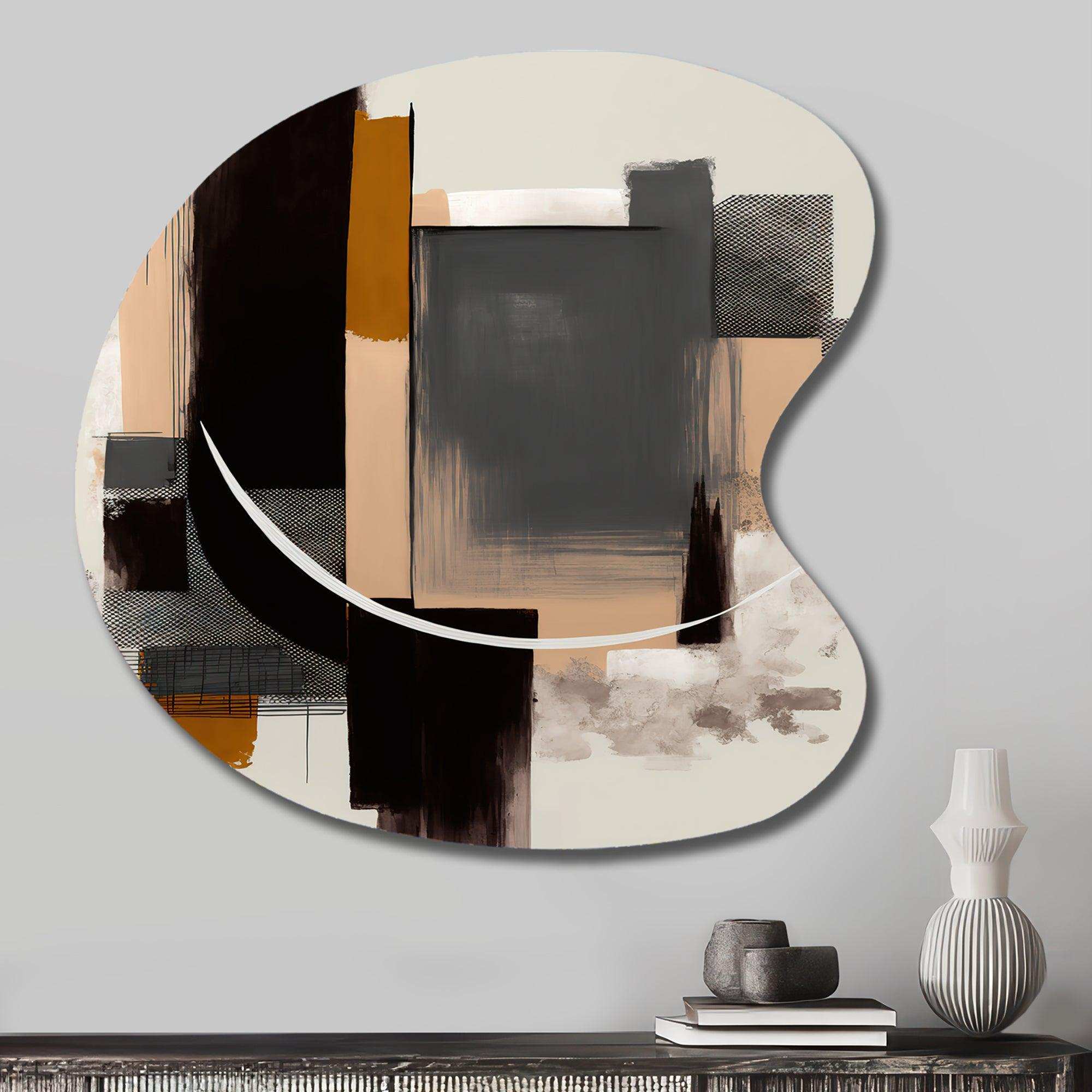 Warm Watercolor Abstract II - Asymmetric Metal Wall Art